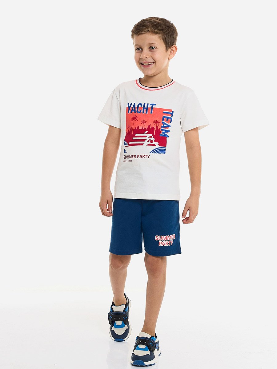Boys Yatch Graphic T-Shirt and Shorts Set