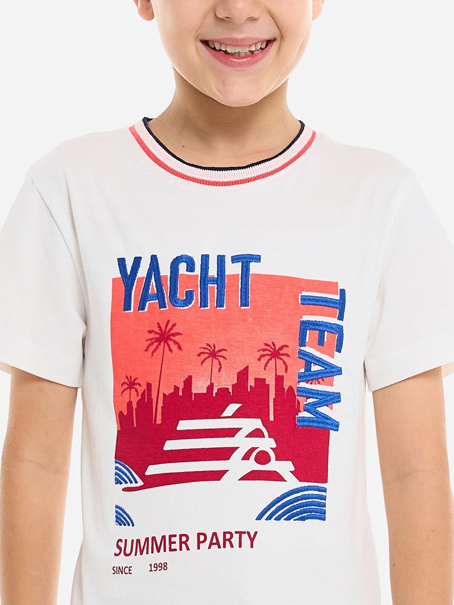 Boys Yatch Graphic T-Shirt and Shorts Set