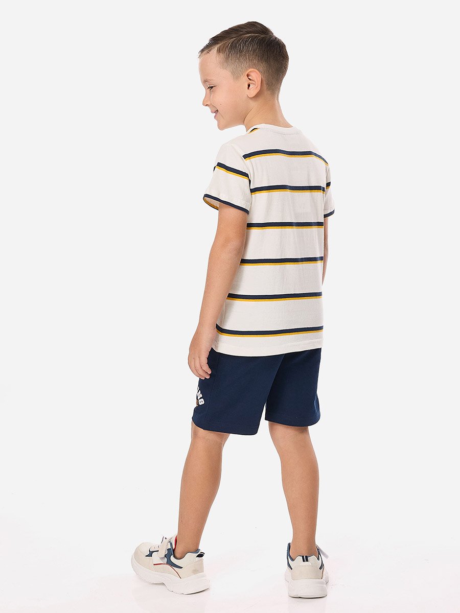 Boys Striped Graphic T-Shirt and Shorts Set