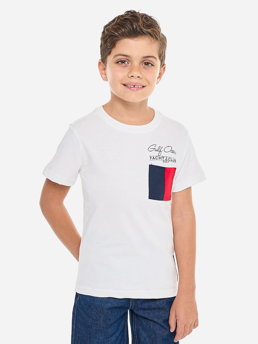 Boys Pocket Graphic T-Shirt and Denim Shorts Set