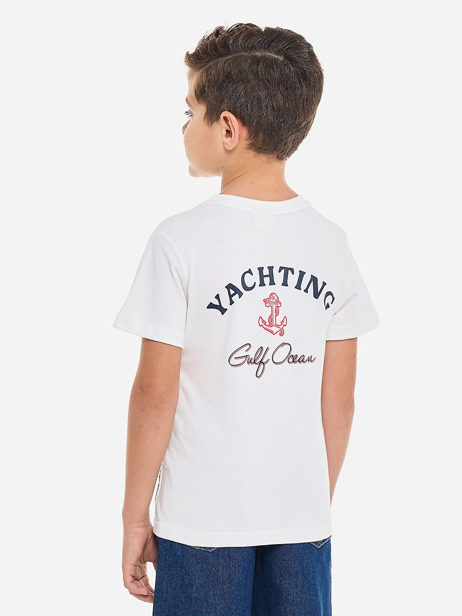 Boys Pocket Graphic T-Shirt and Denim Shorts Set