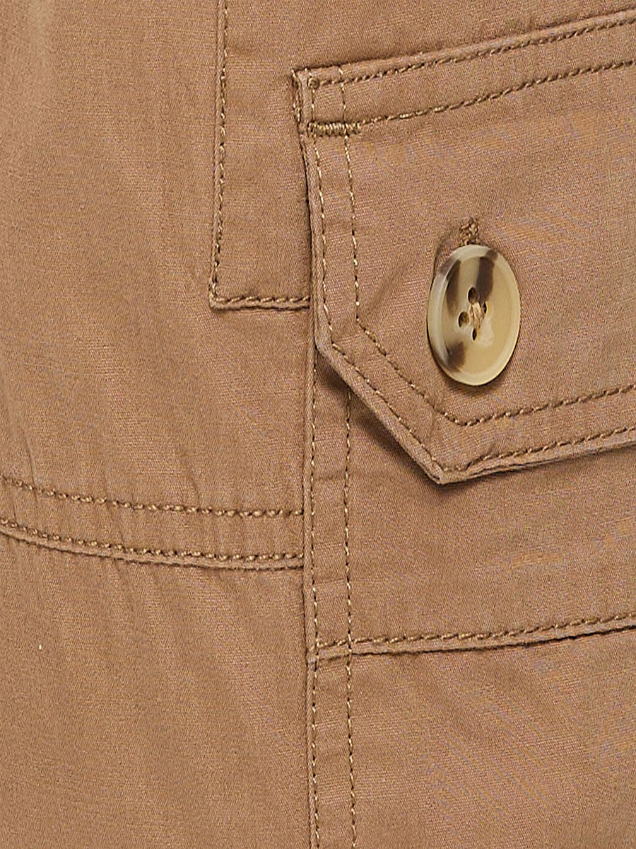 Boys Brown Solid Cargo Shorts with Belt Loops