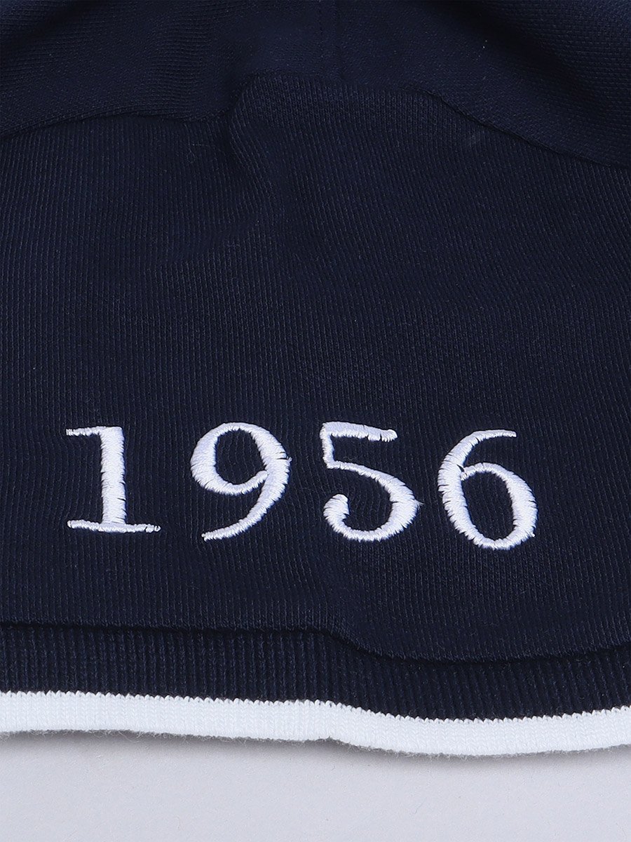 Boys Navy Blue Embroidered Detail Short Sleeve Polo T-Shirt