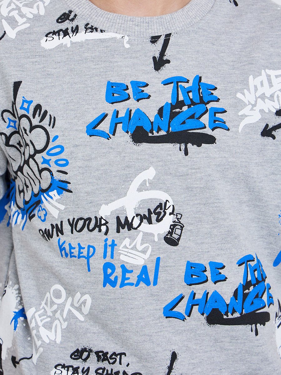 Teen Boys Printed Sweatshirt and Joggers Set
