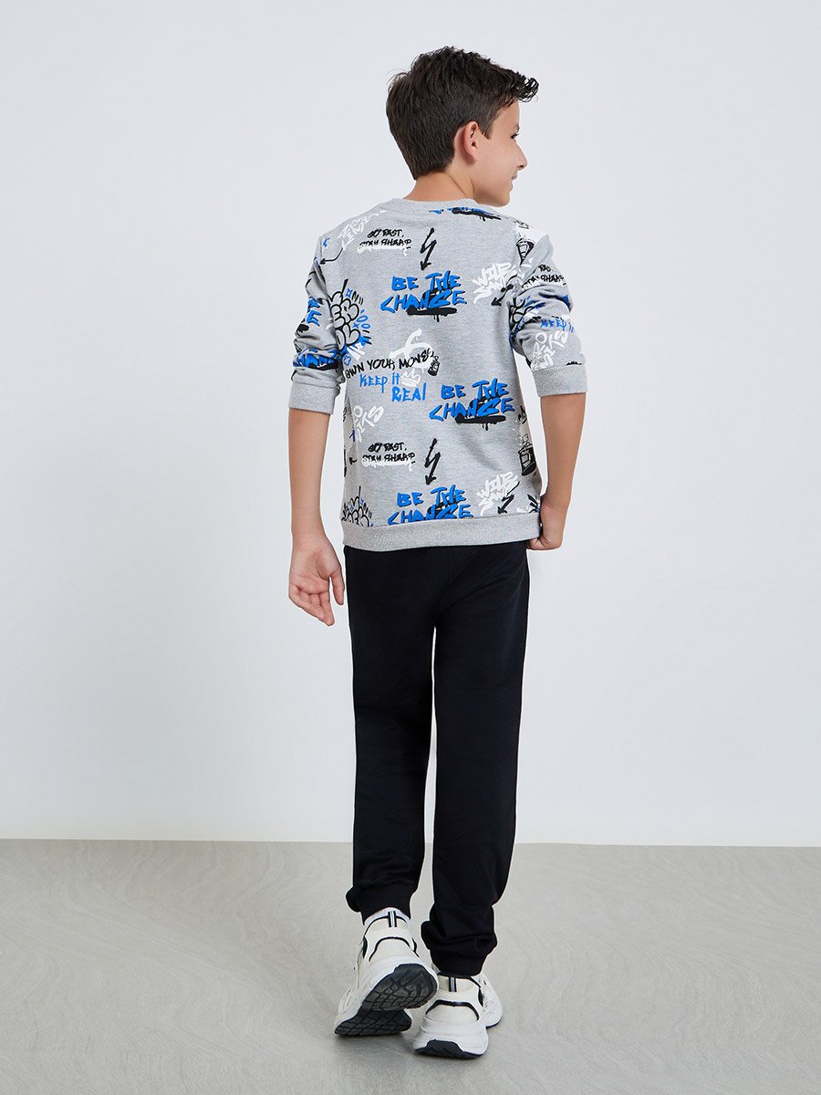 Teen Boys Printed Sweatshirt and Joggers Set