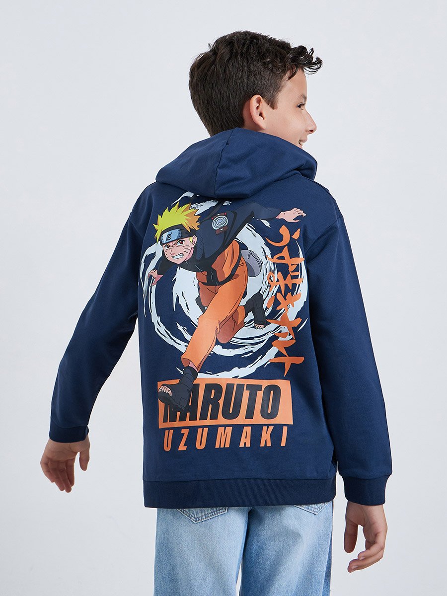 Teens Naruto Graphic Print Cotton Hoodie