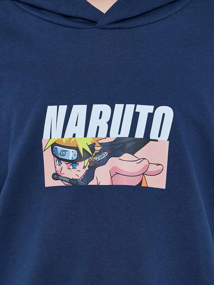 Teens Naruto Graphic Print Cotton Hoodie