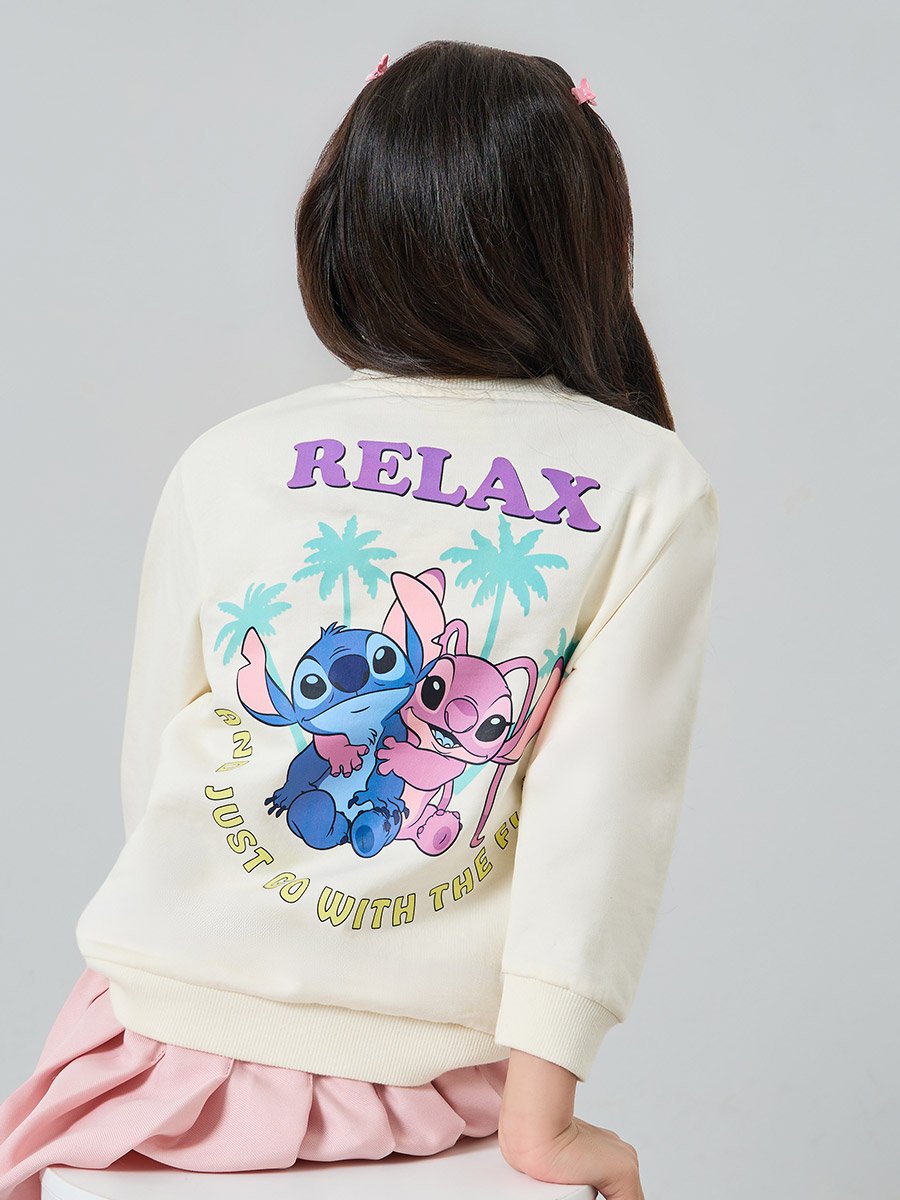 Girls Lilo and Stitch Graphic Cotton Sweatshirt
