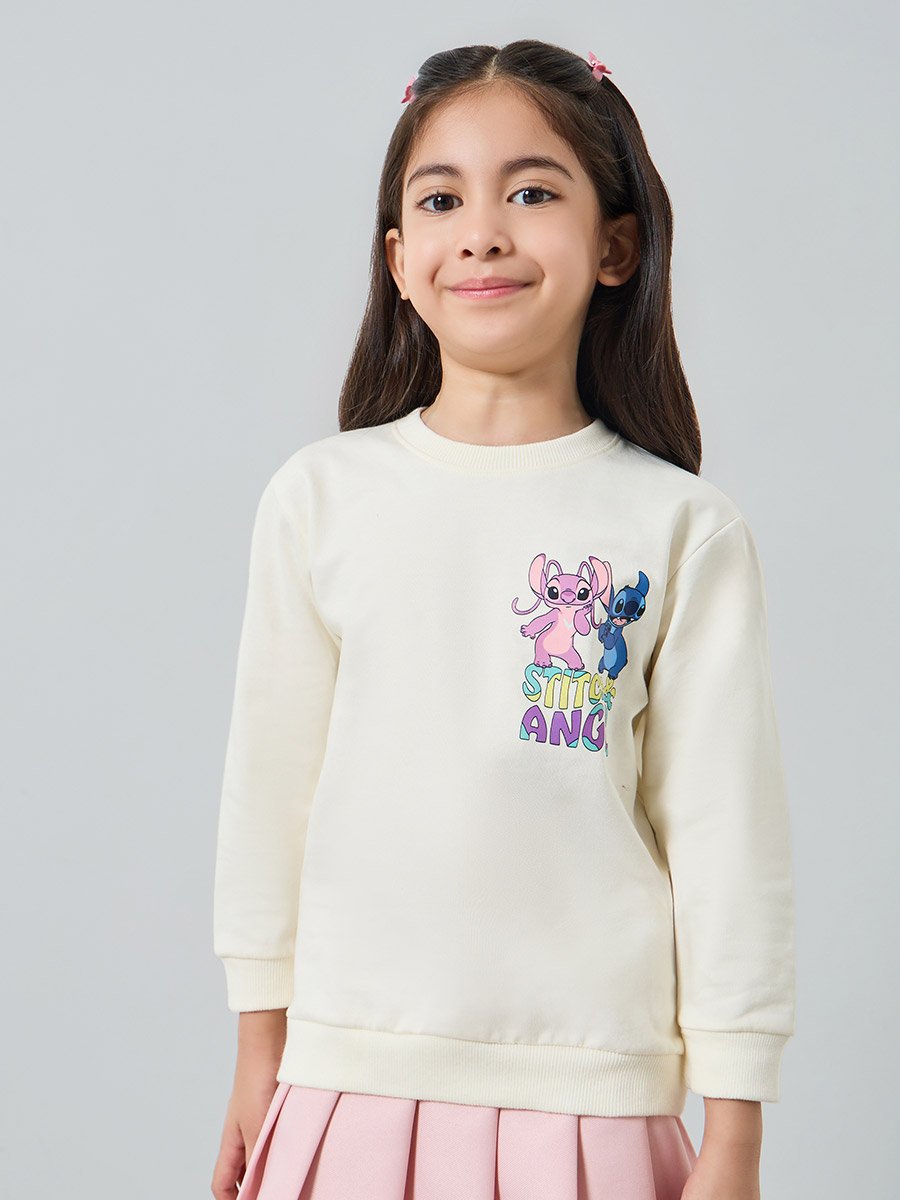 Girls Lilo and Stitch Graphic Cotton Sweatshirt