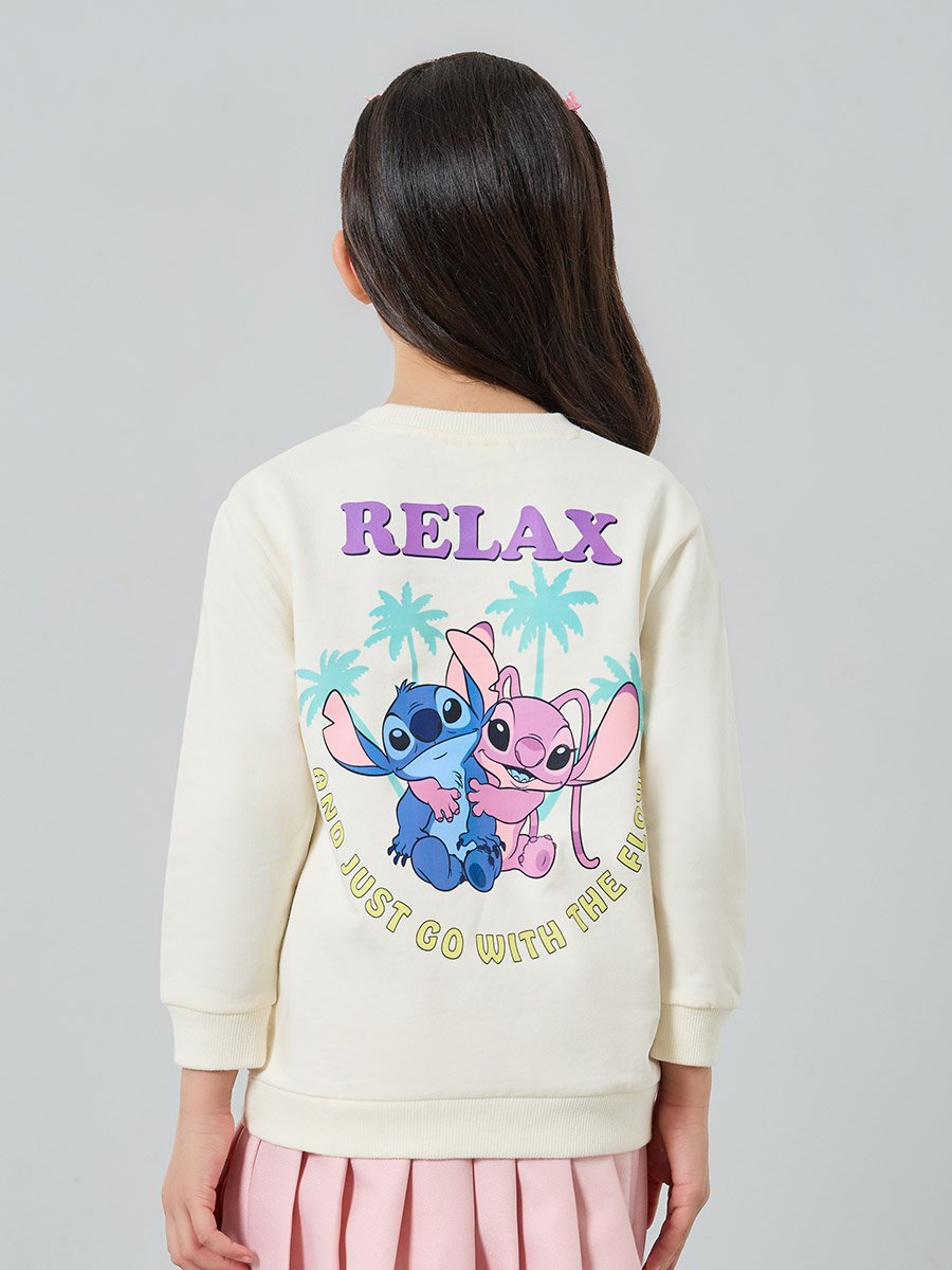 Girls Lilo and Stitch Graphic Cotton Sweatshirt