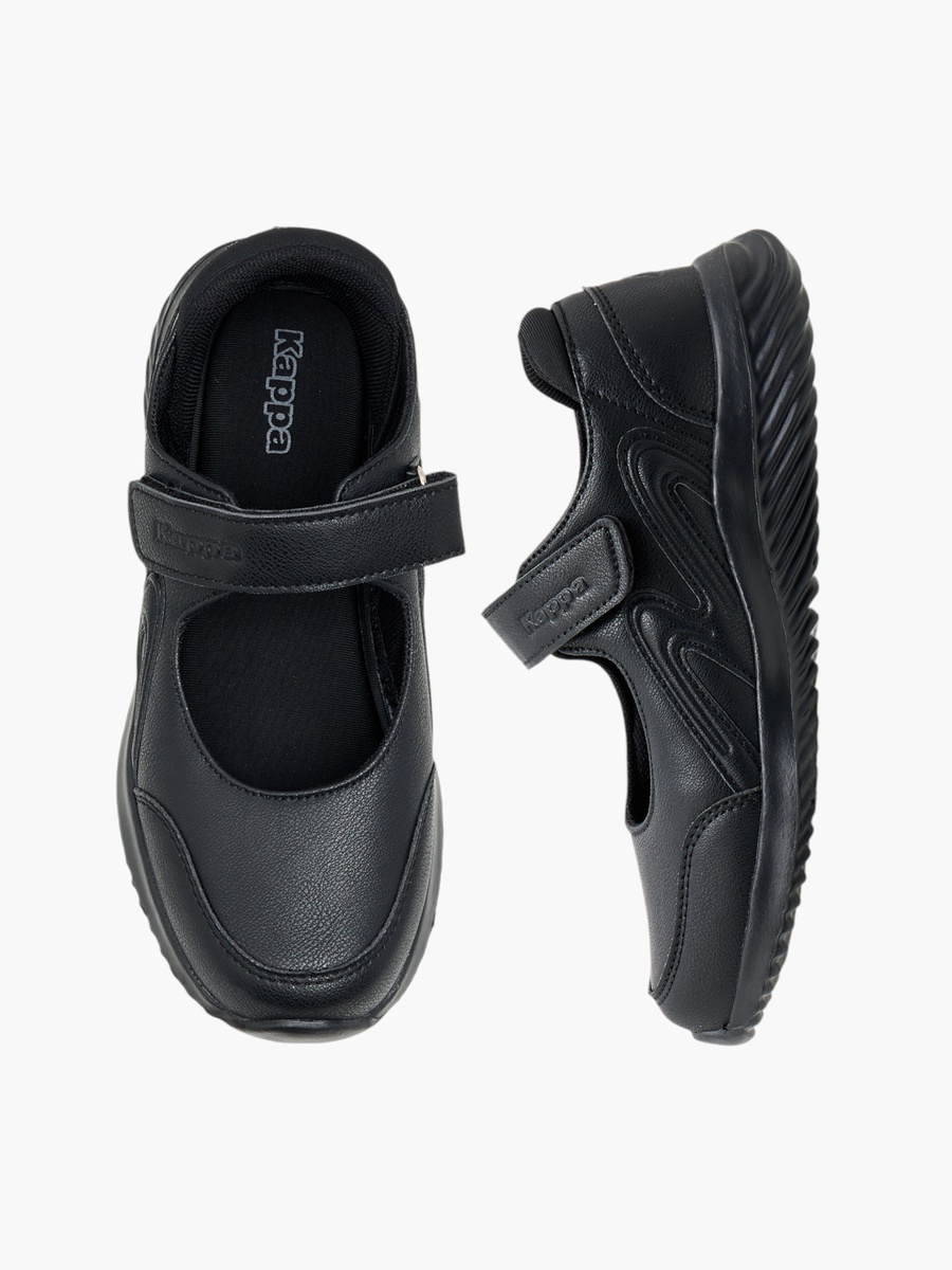 Girls Textured School Shoes with Hook and Loop Closure
