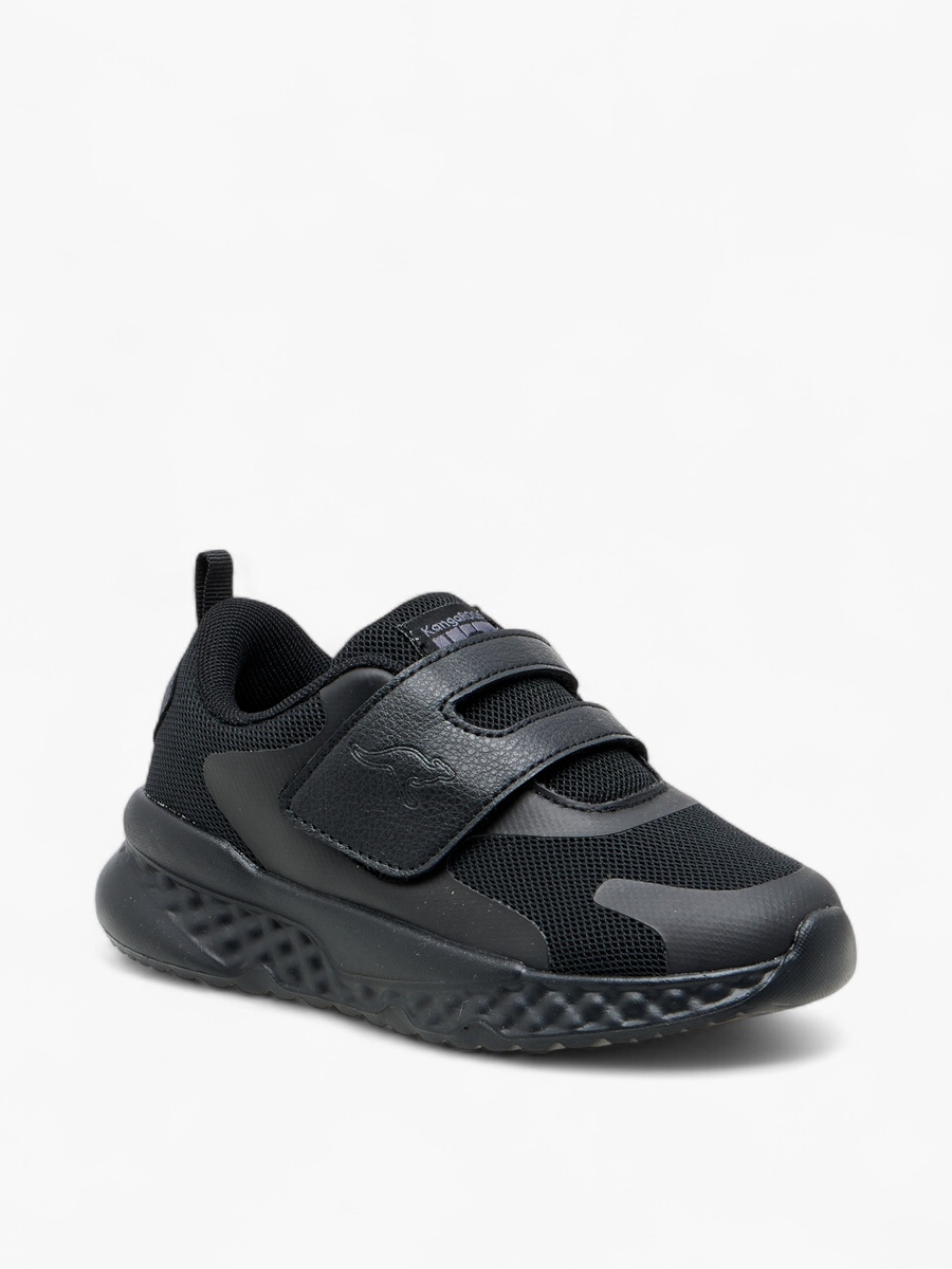 Kids Panelled School Shoes with Hook and Loop Closure