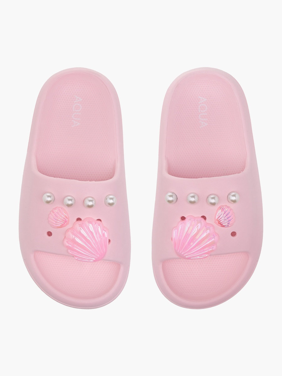 Pearl Embellished Slip-On Slides