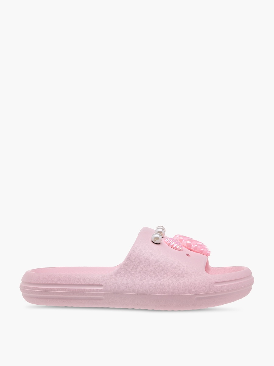Pearl Embellished Slip-On Slides