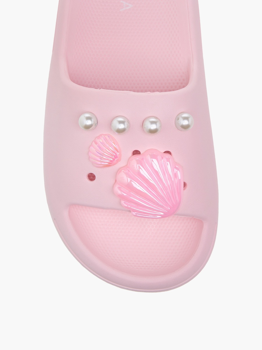 Pearl Embellished Slip-On Slides