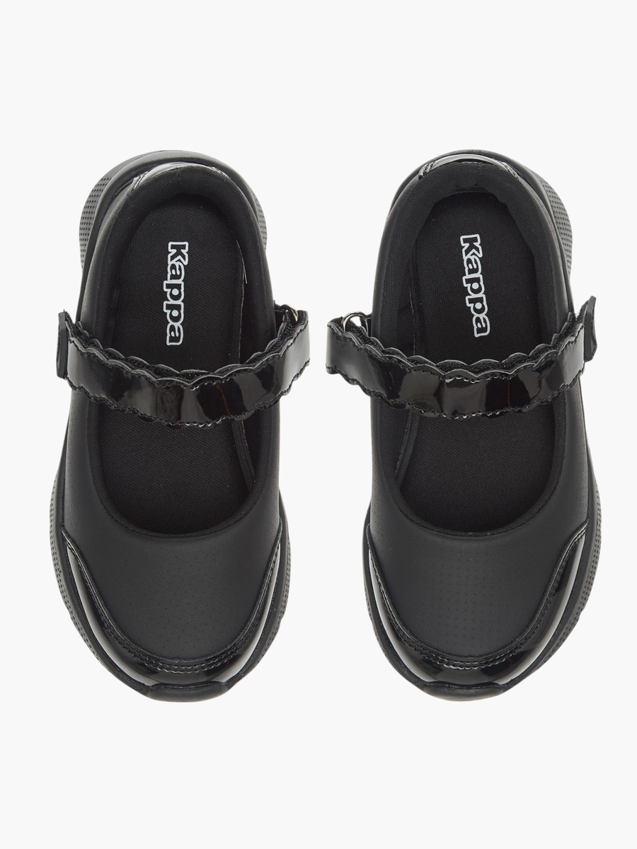 Girls Panelled Mary Jane School Shoes with Hook and Loop Closure
