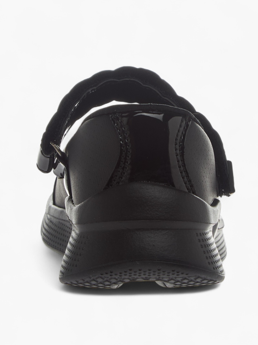 Girls Solid School Shoes with Hook and Loop Closure