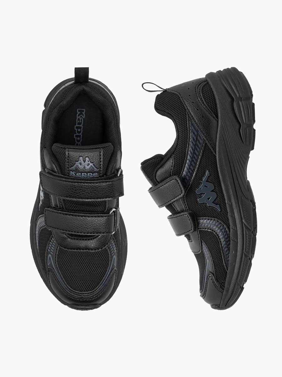 Boys Logo Detail School Shoes with Hook and Loop Closure