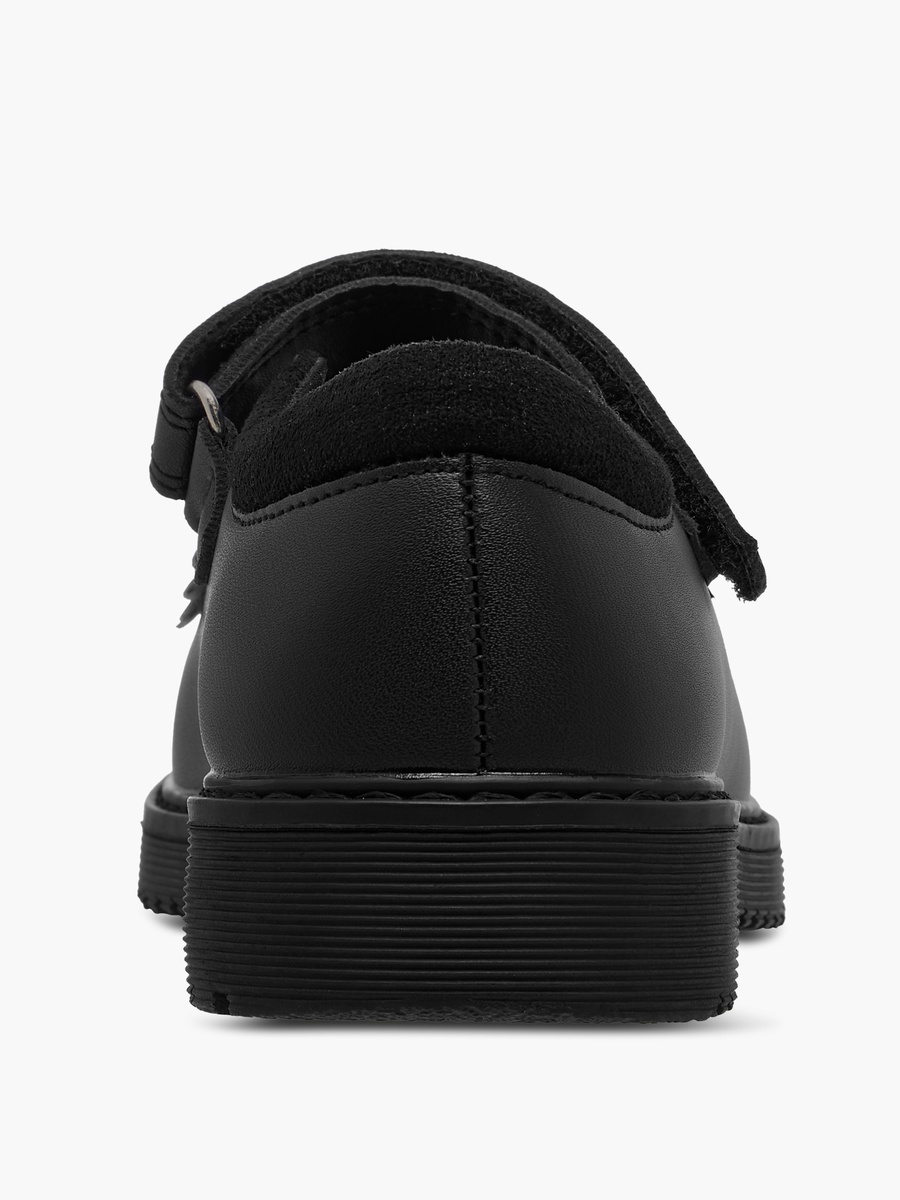 Bow Applique Mary Jane School Shoes with Hook and Loop Closure