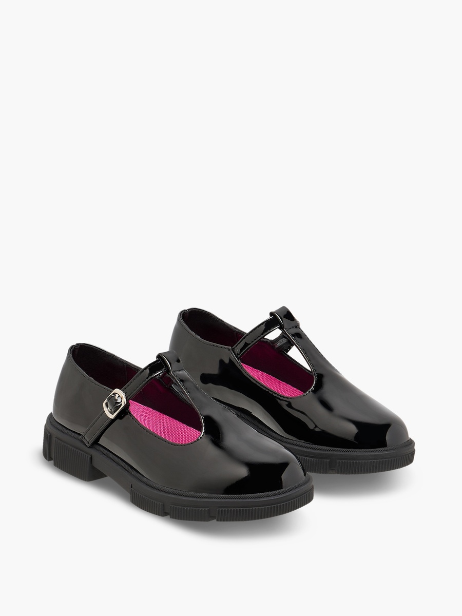 Solid Mary Jane School Shoes with Buckle Closure