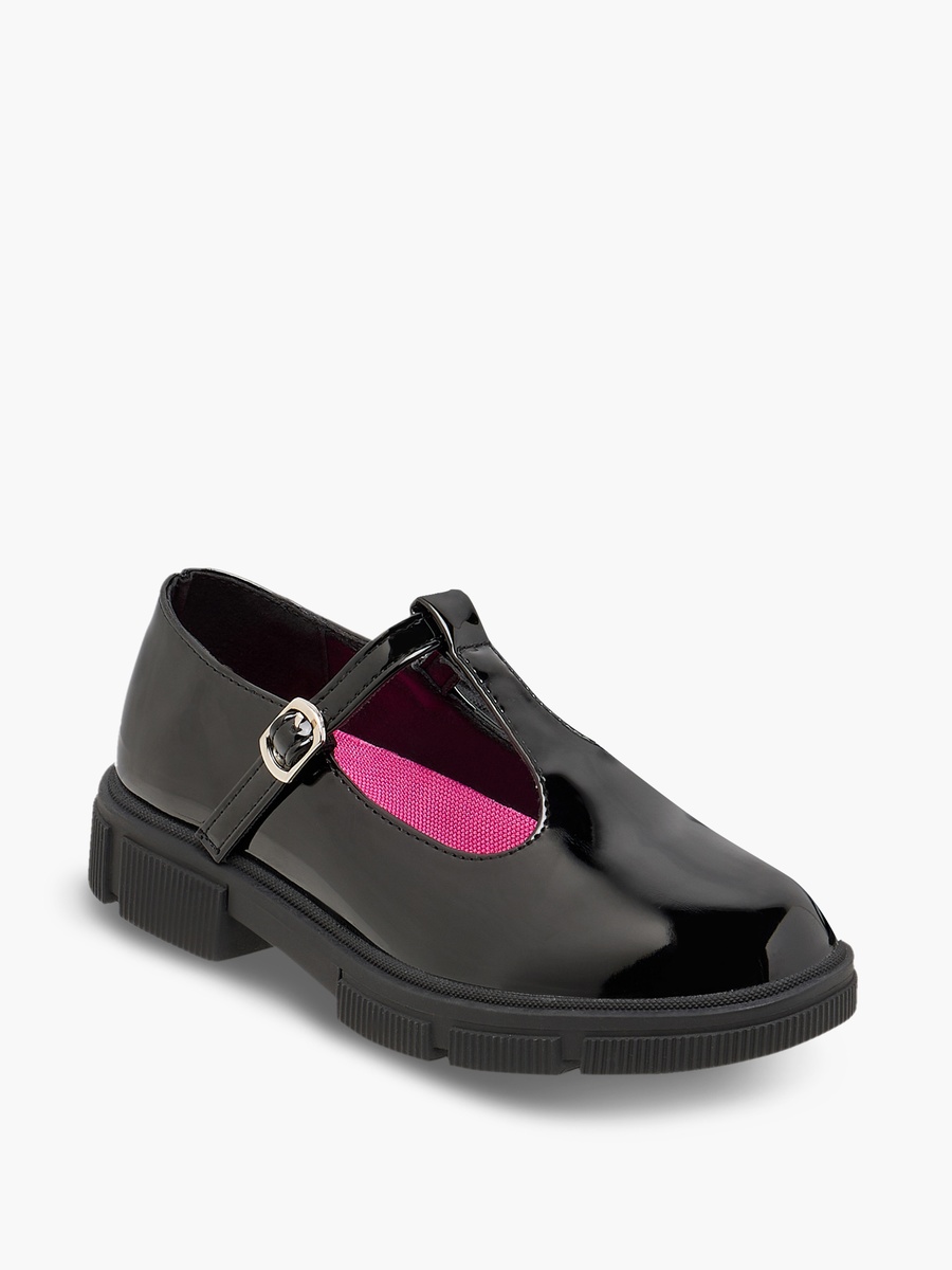 Solid Mary Jane School Shoes with Buckle Closure