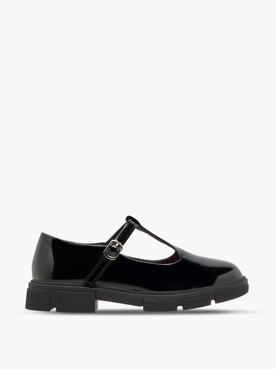 Solid Mary Jane School Shoes with Buckle Closure