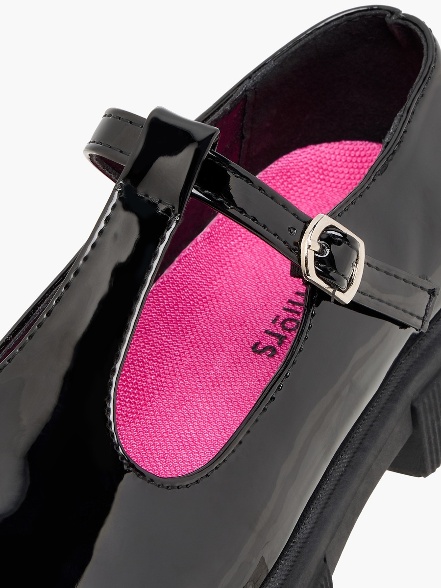 Solid Mary Jane School Shoes with Buckle Closure