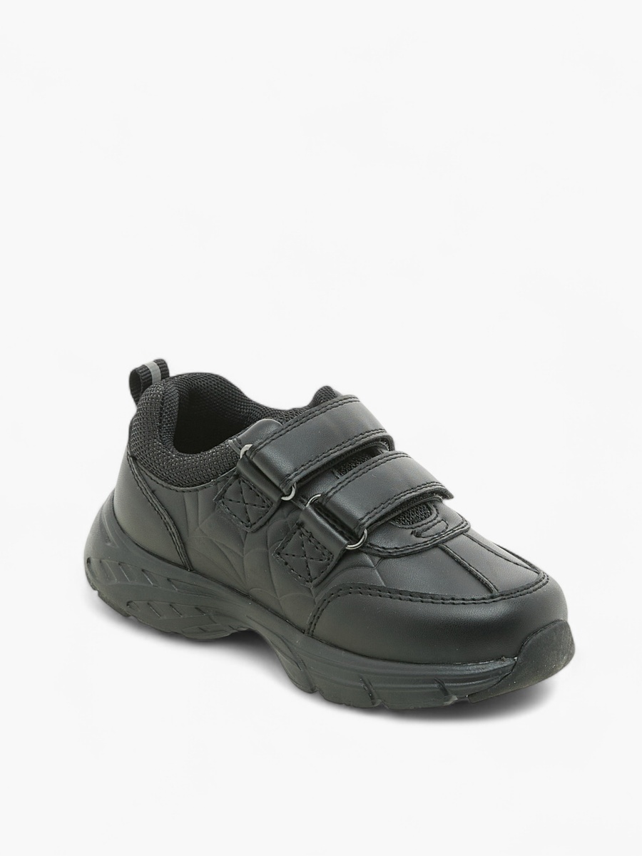 Panelled School Shoes with Hook and Loop Closure