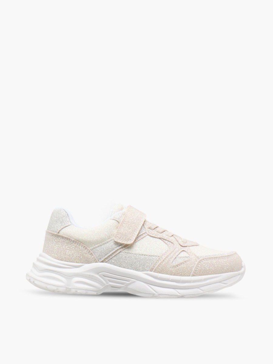Girls Panelled Sneakers with Hook and Loop Closure