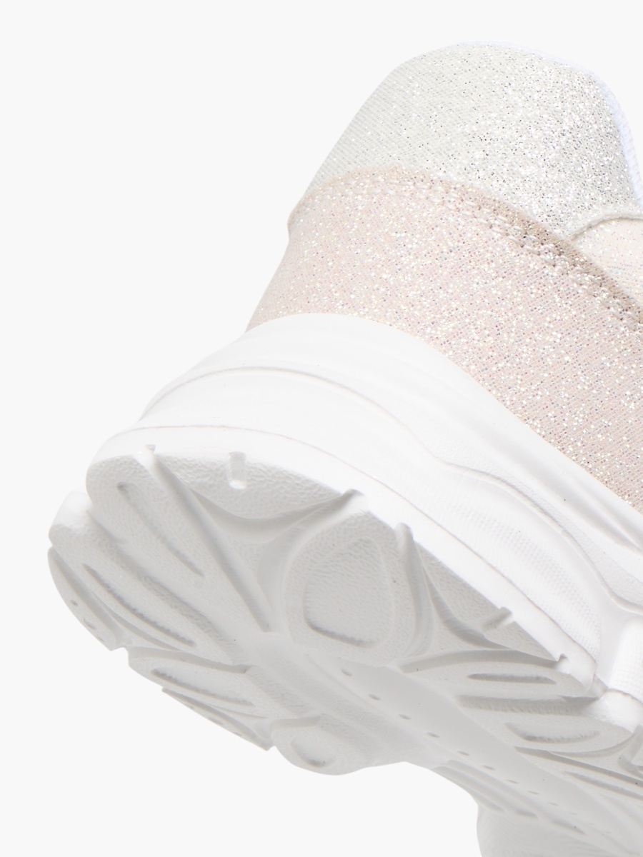 Girls Panelled Sneakers with Hook and Loop Closure