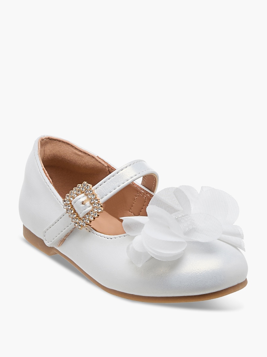 Bow Accent Ballerina Shoes with Hook and Loop Closure