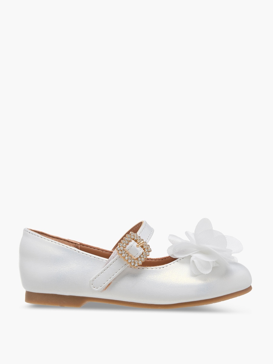Bow Accent Ballerina Shoes with Hook and Loop Closure