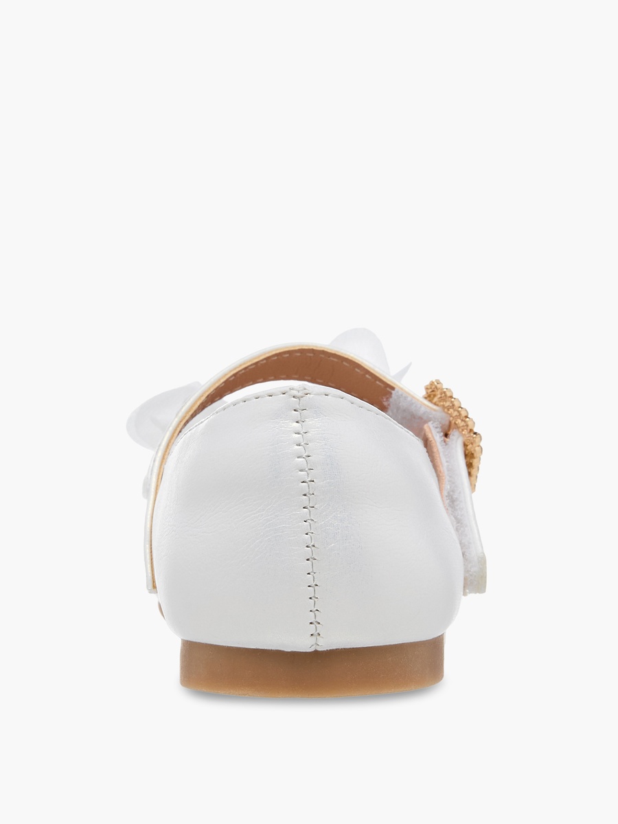 Bow Accent Ballerina Shoes with Hook and Loop Closure