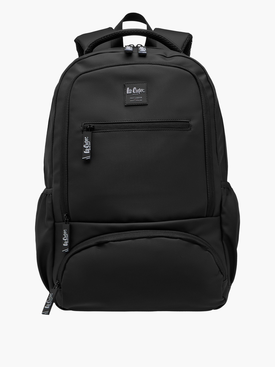Solid Backpack with Adjustable Straps and Zip Closure - 33x48x14 cm
