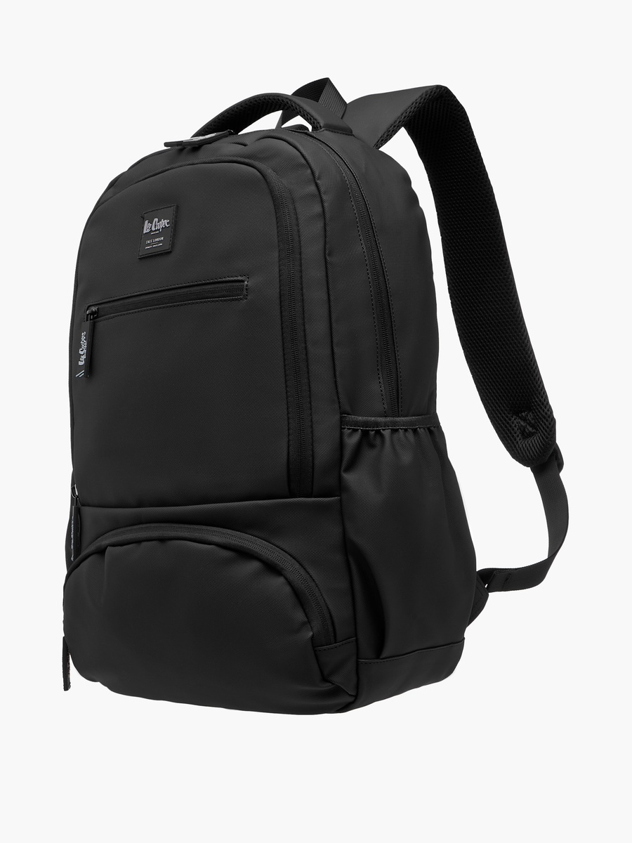 Solid Backpack with Adjustable Straps and Zip Closure - 33x48x14 cm