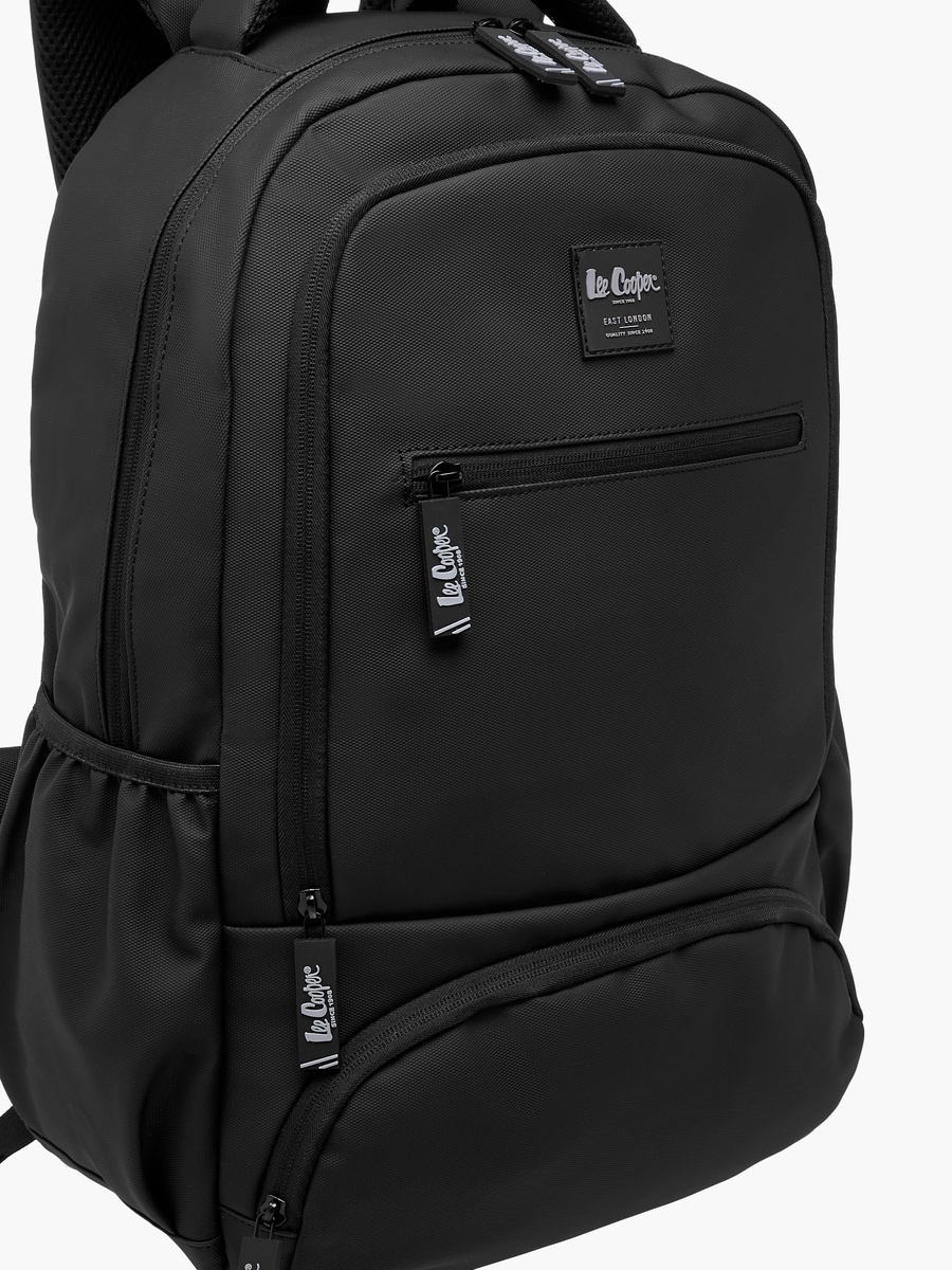 Solid Backpack with Adjustable Straps and Zip Closure - 33x48x14 cm