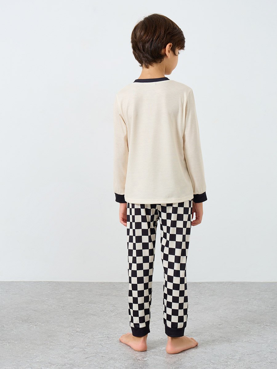 Panda Printed Long Sleeve T-Shirt and Pyjama Set