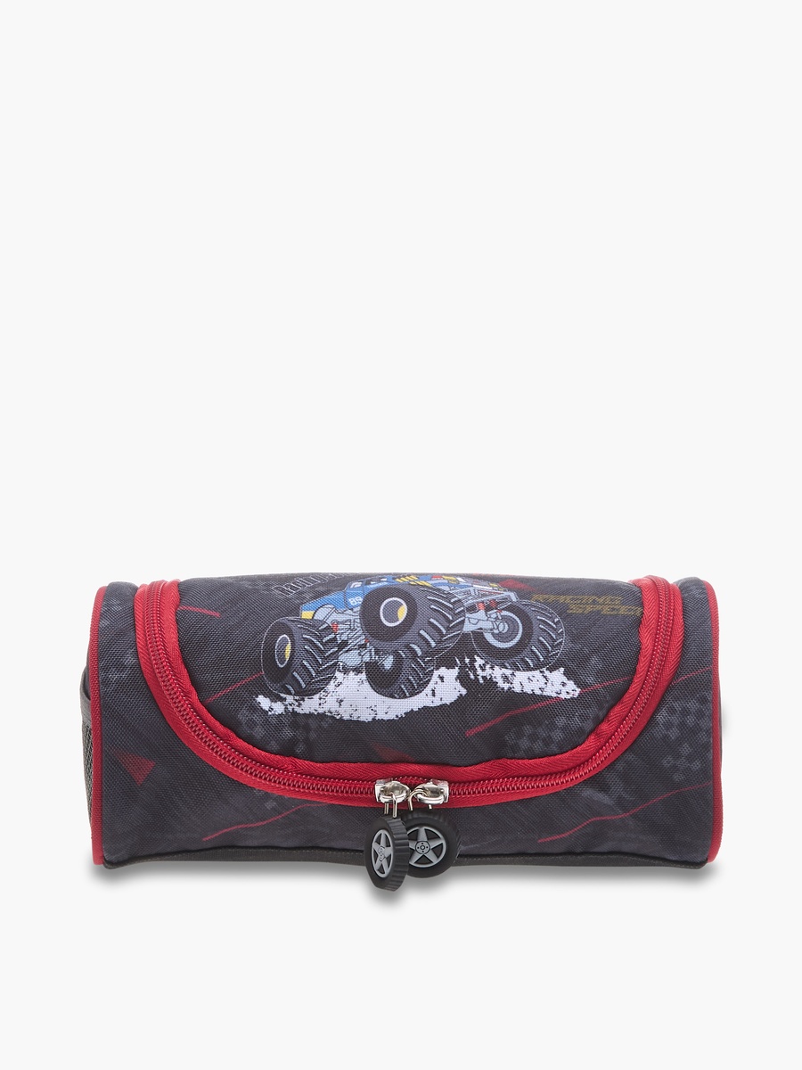 Graphic Print Pencil Pouch with Zip Closure