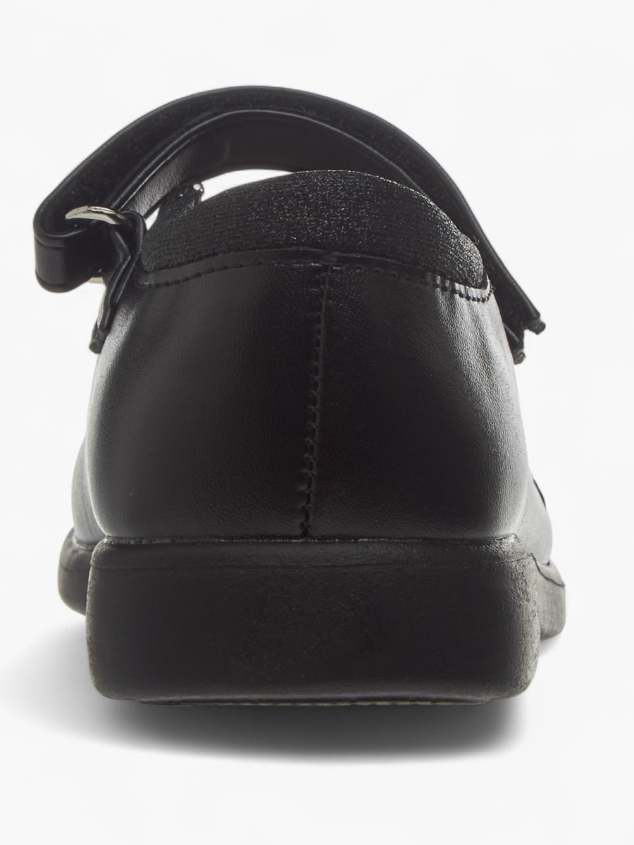 Embroidered School Shoes with Hook and Loop Closure