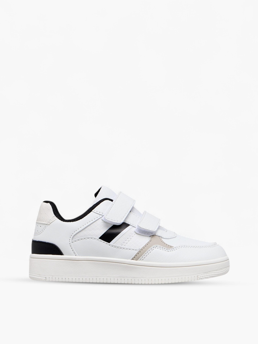 Textured Sneakers with Hook and Loop Closure