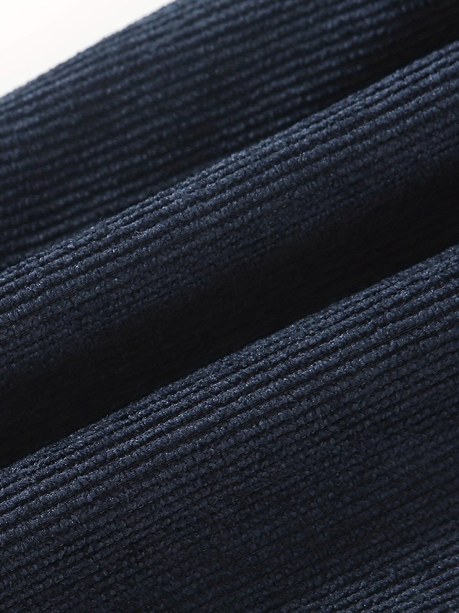 Boys Navy Solid Corduroy Pants