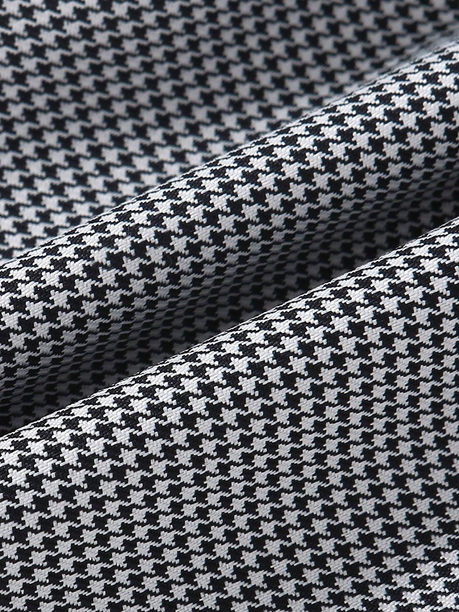 Boys Solid Shirt and Houndstooth Pants Set