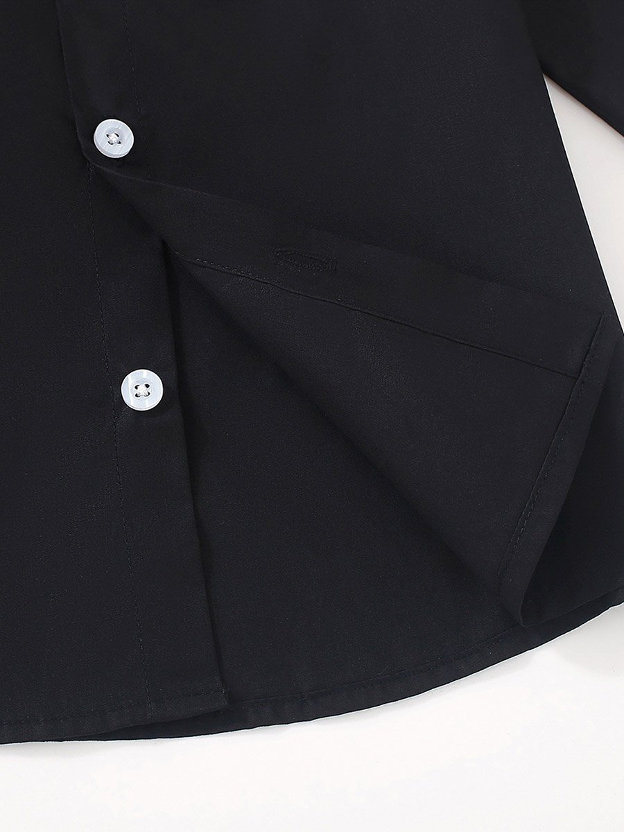 Boys Solid Shirt and Houndstooth Pants Set