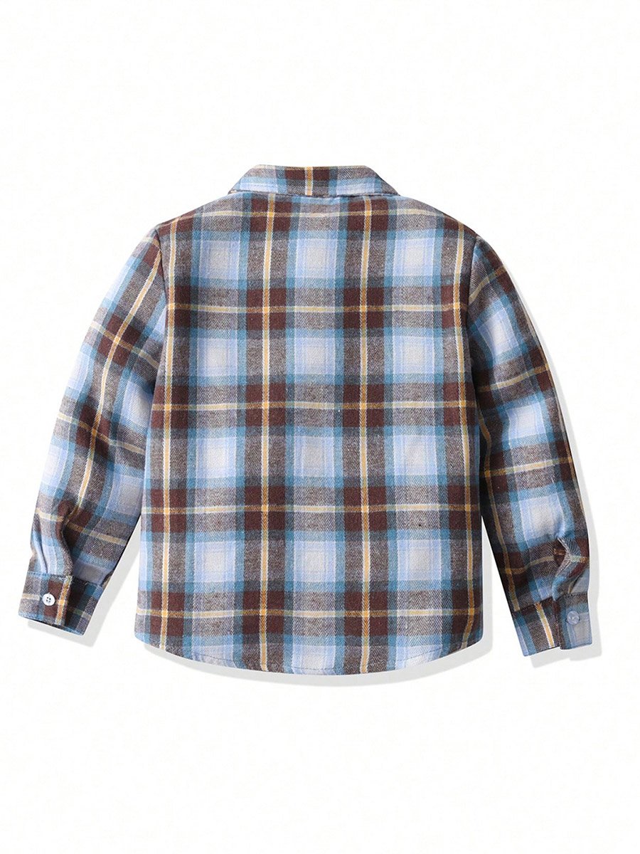 Boys Multi Checked Button Front Shirt