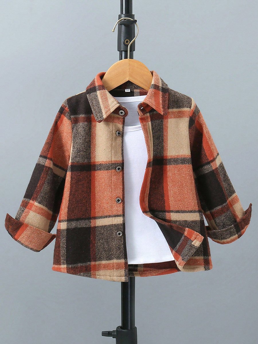 Boys Multi Checked Button Front Shirt