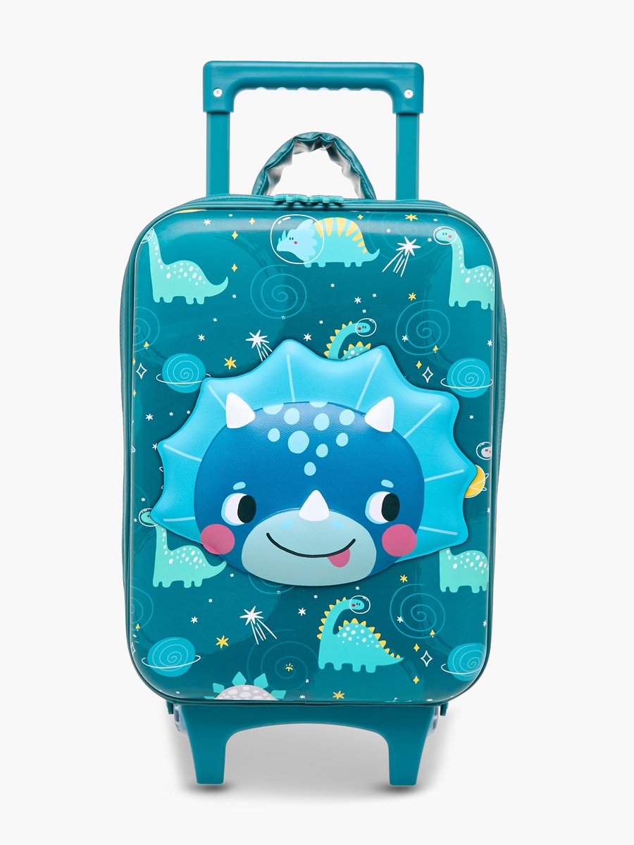 Baby Dinosaur Print Trolley Bag with Retractable Handle - 14 inches