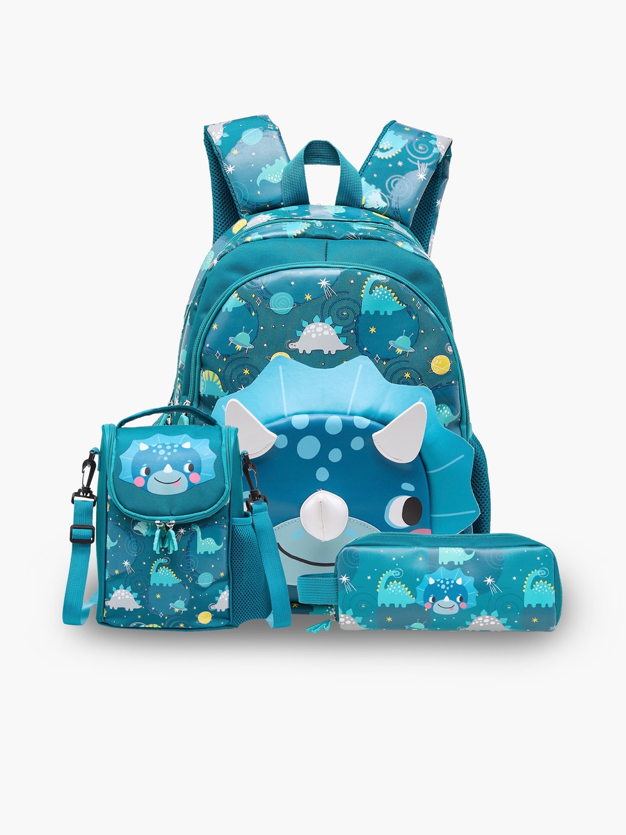 Baby Dinosaur Print Trolley Bag with Retractable Handle - 14 inches