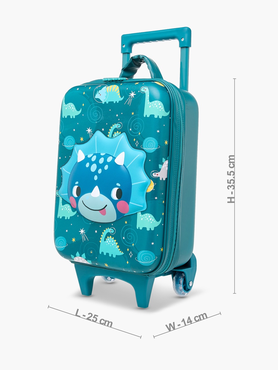 Baby Dinosaur Print Trolley Bag with Retractable Handle - 14 inches
