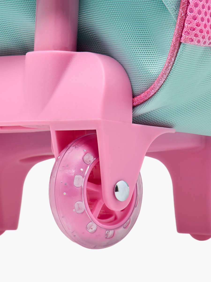 Princess Print Trolley Backpack with Retractable Handle and Zip Closure - 16 inches