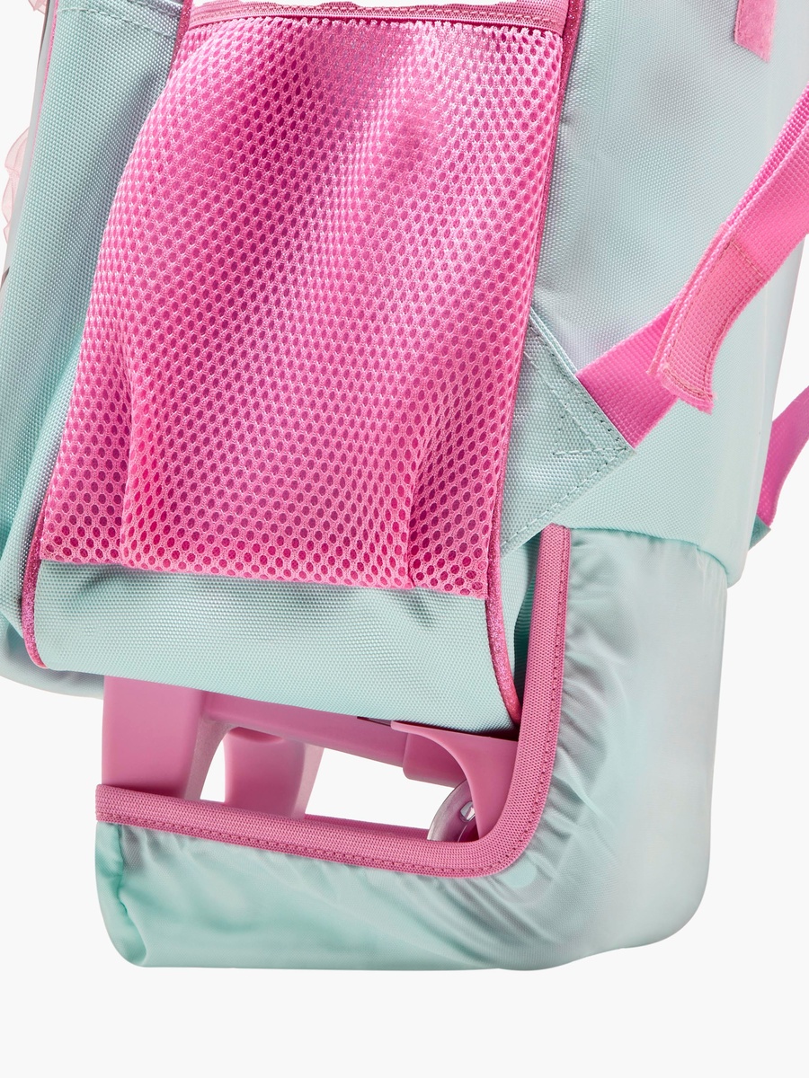 Princess Print Trolley Backpack with Retractable Handle and Zip Closure - 16 inches